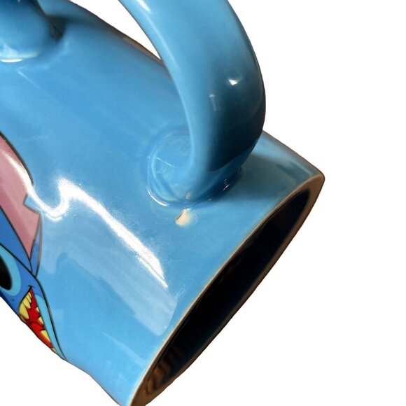 Disney Lilo and Stitch Coffee Tea Cocoa Mug Disneyana Blue Flawed u Flaw - Picture 5 of 6